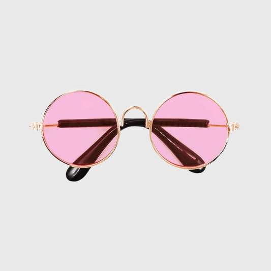 Lunette de soleil ronde pour chien rose