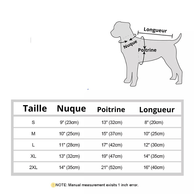 Manteau Hiver pour chien taille