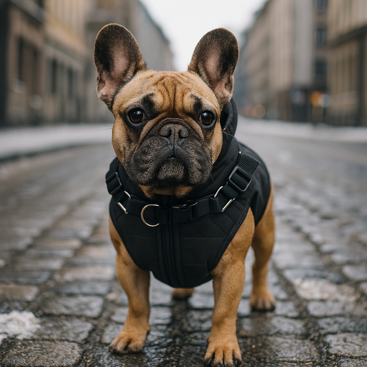 Manteau fourré pour chien avec harnais intégré