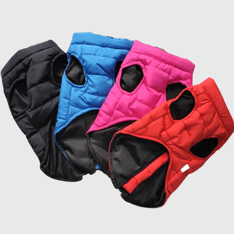 Manteau pour chien impermeable rouge verso