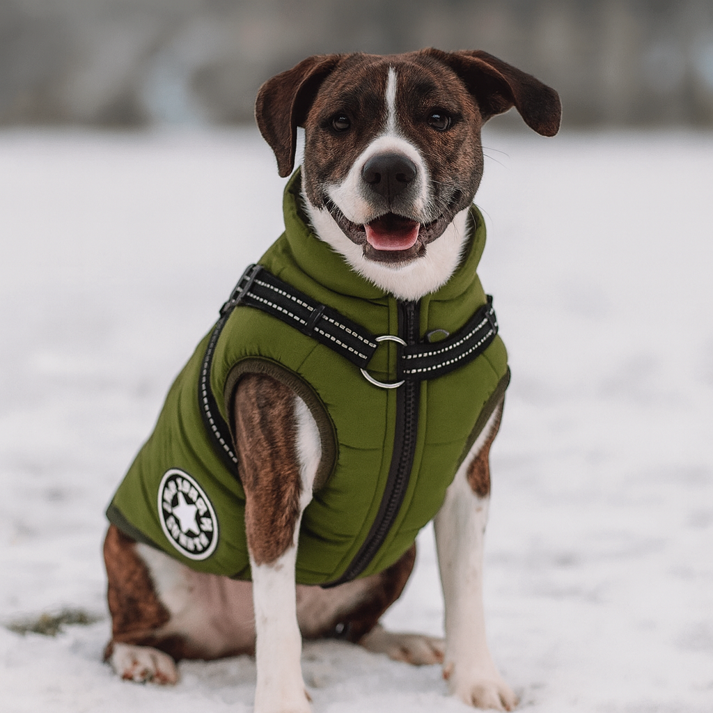 Manteau pour gros chien avec harnais saison froide