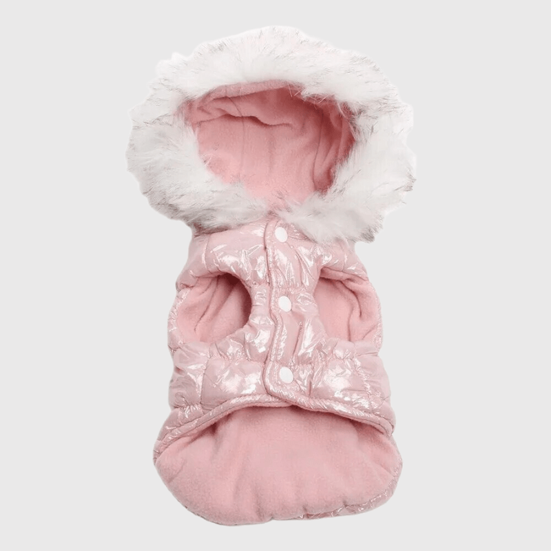 Manteau pour petit chien chihuahua rose verso