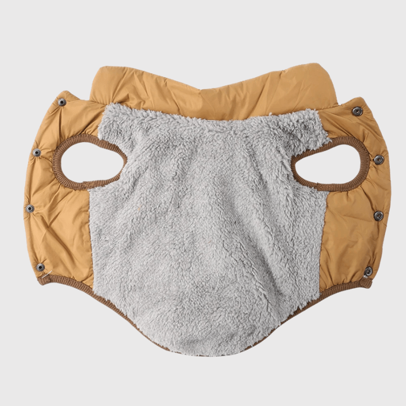 Manteau pour petit chien marron ouvert