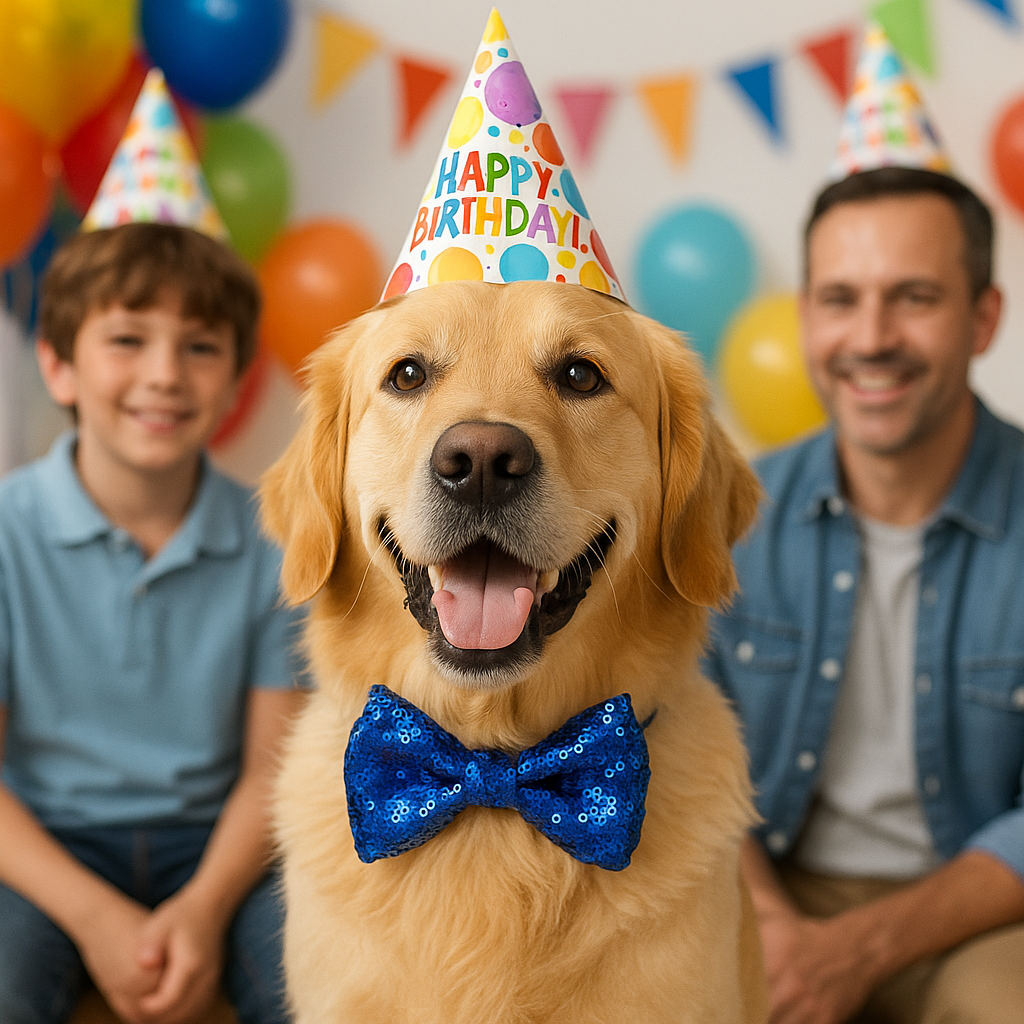Noeud papillon pour chien joyeux anniversaire labrador