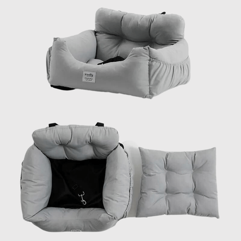 Panier canapé pour chien bleu ciel recto verso