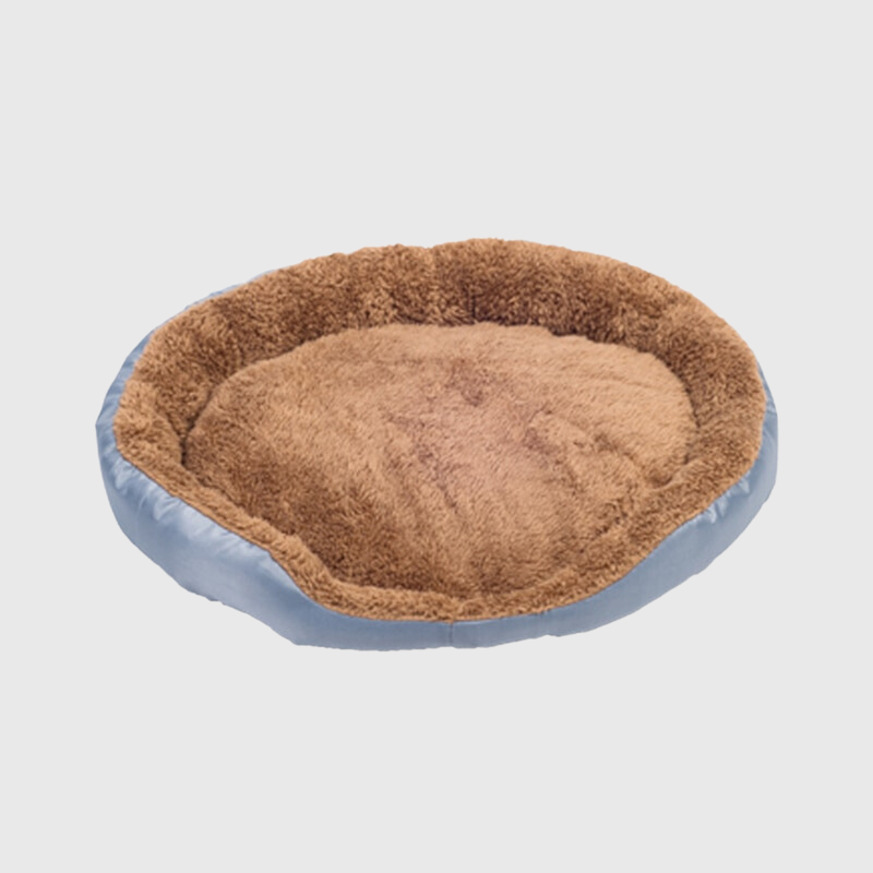 Panier pour chien rond gris bleu
