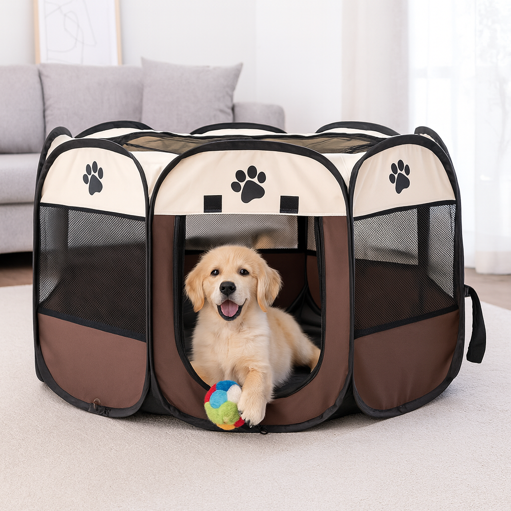 Parc enclos pliable en tissu pour chien