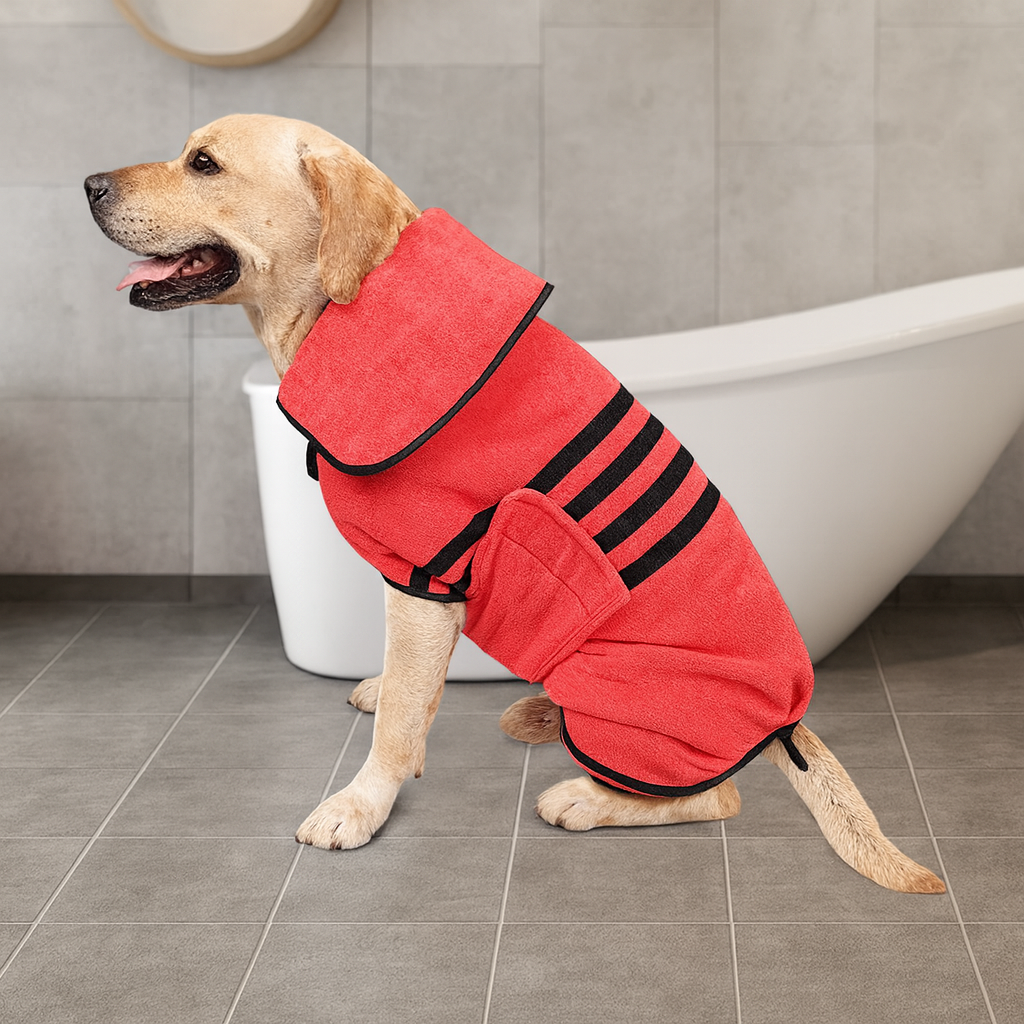 Peignoir de bain chien rouge labrador