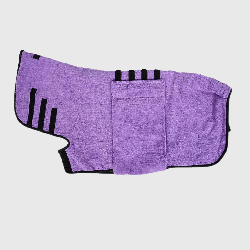 Peignoir de bain chien violet