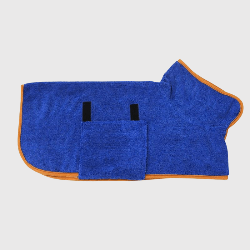 Peignoir pour grand chien bleu