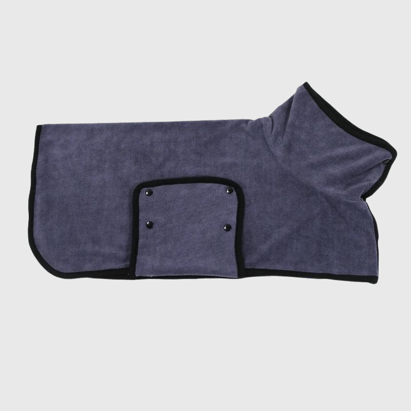 Peignoir pour grand chien gris fonce