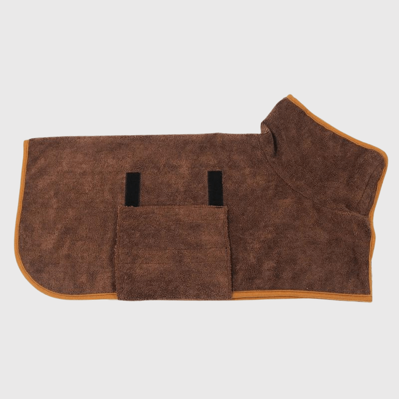 Peignoir pour grand chien marron