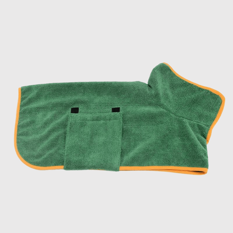 Peignoir pour grand chien vert