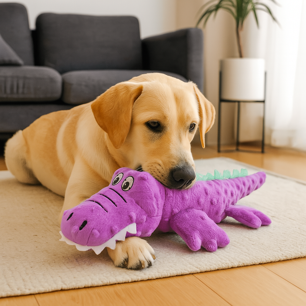 Peluche crocodile pour chien