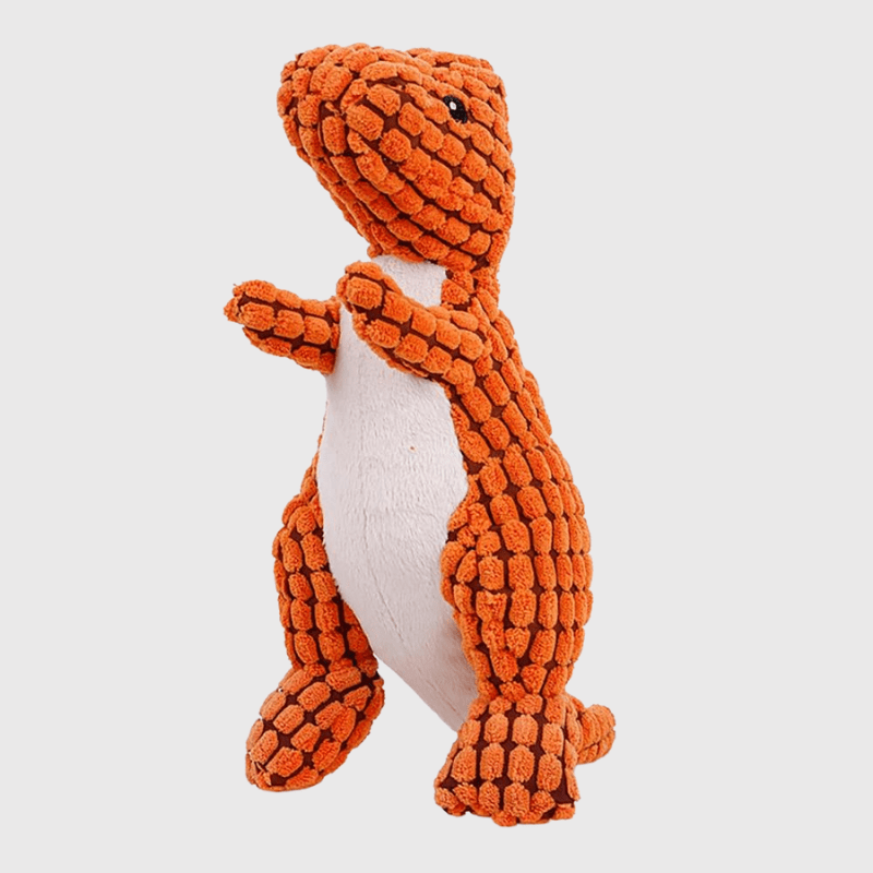 Peluche dinosaure pour chien orange