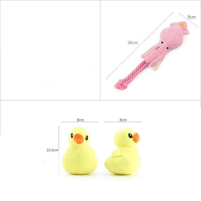 Peluche poussin pour chien taille