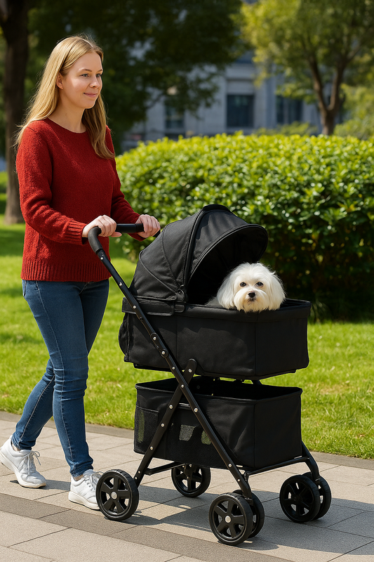 Poussette pour chien pliable