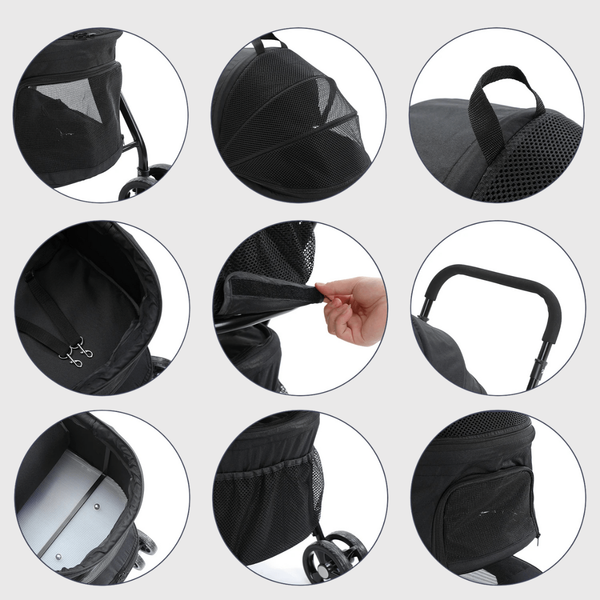 Poussette pour chien pliable zoom