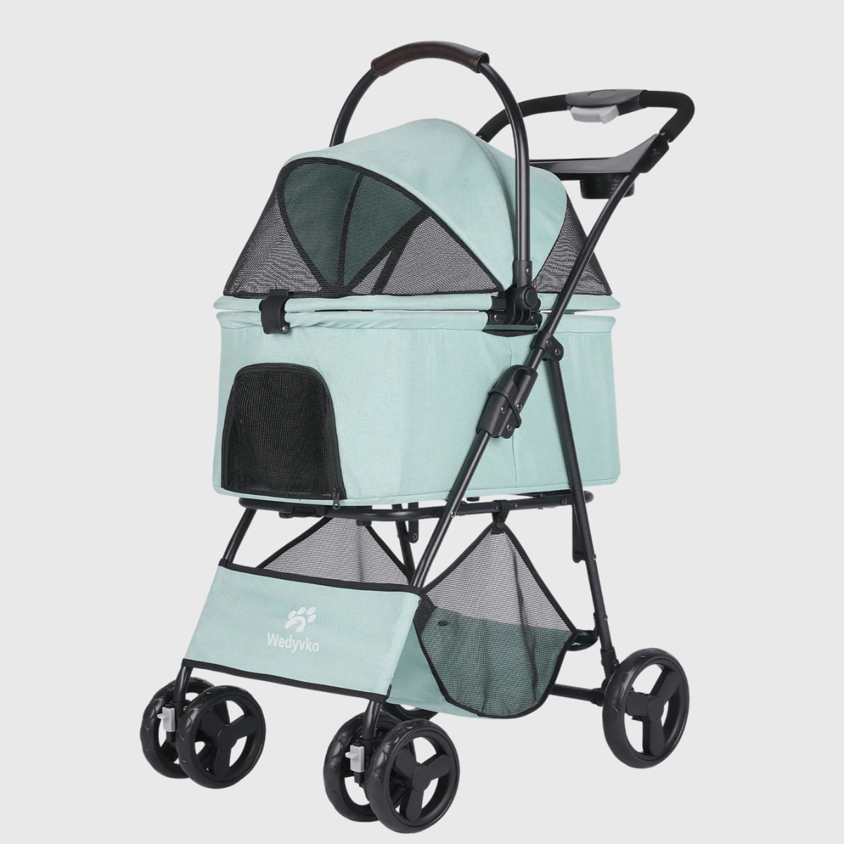 Poussette pour petit chien vert bleu