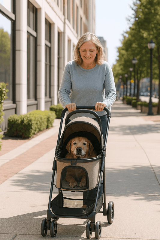 Poussette pour vieux chien