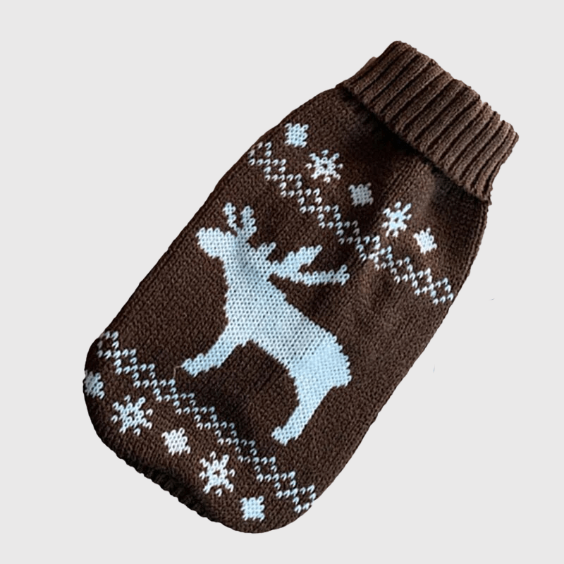 Pull de Noël pour chien marron foncee