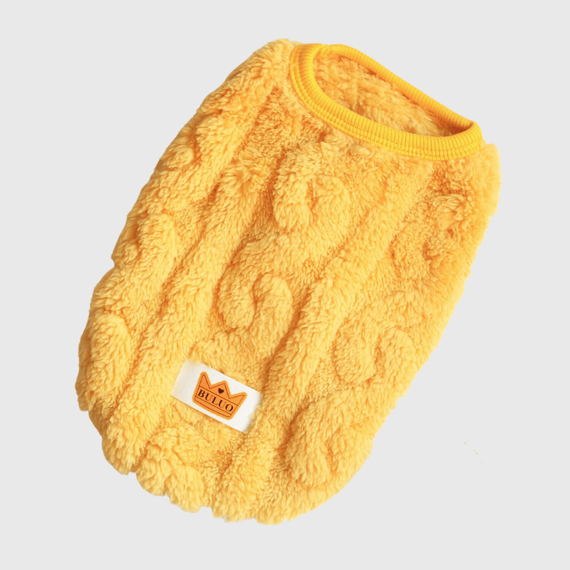 Pull en laine pour chien jaune