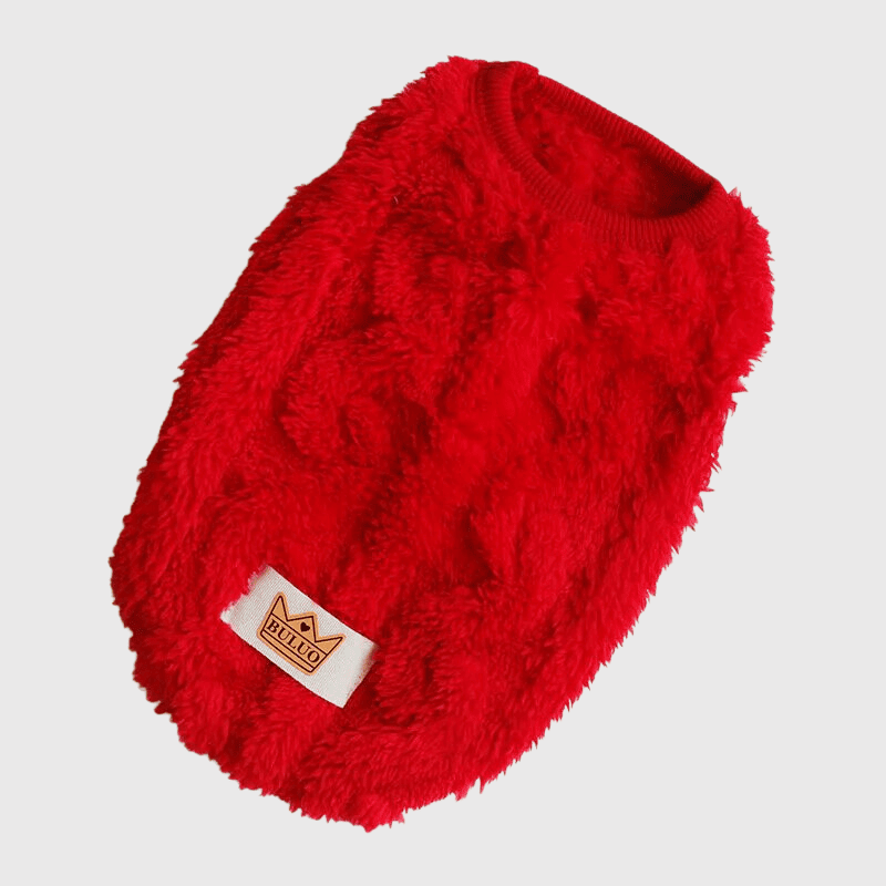 Pull en laine pour chien rouge