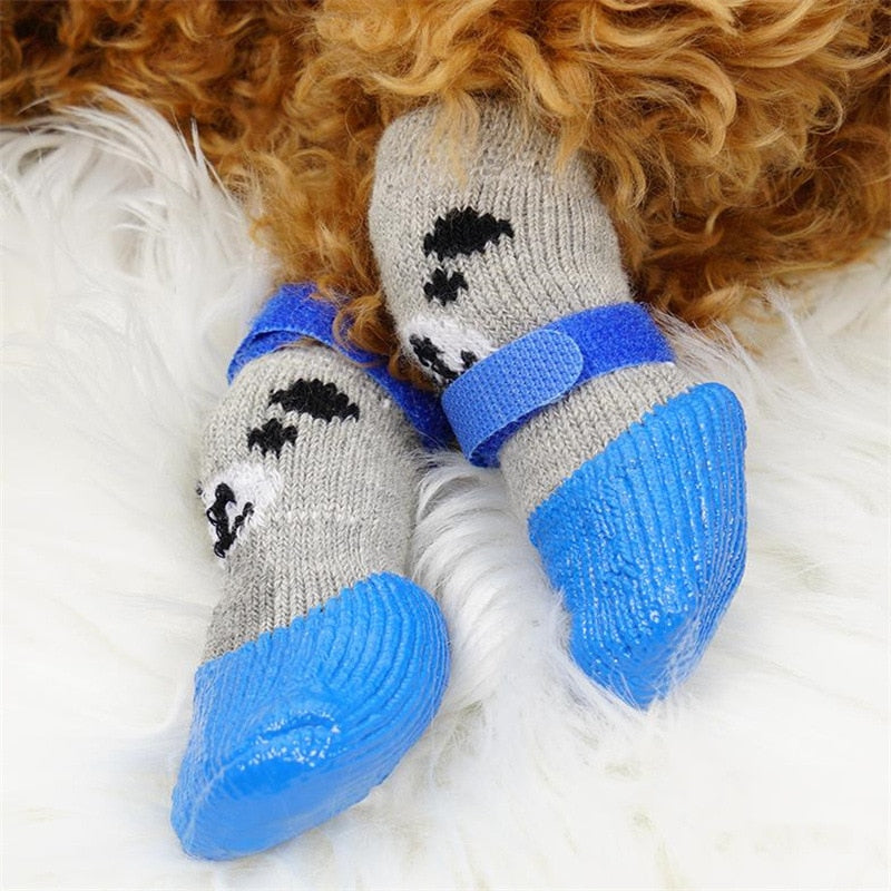 Chaussette impermeable pour chien bleu
