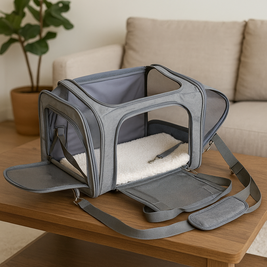 Sac de transport en bandoulière pour petit chien en intérieur