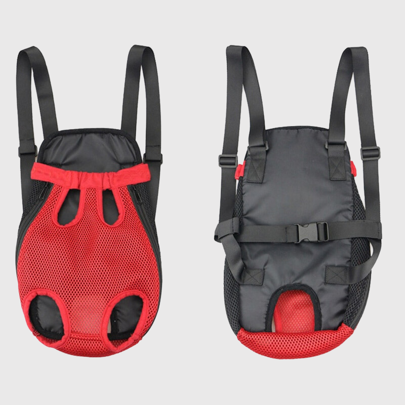 Sac de transport ventral pour chien rouge