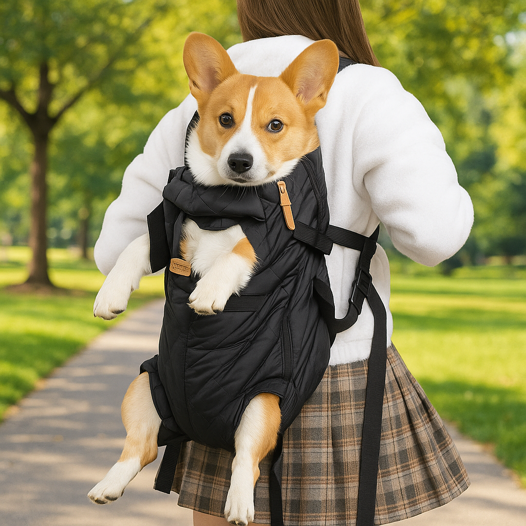 Sac à dos harnais chien dans un parc