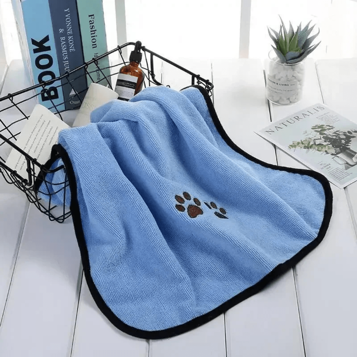 Serviette de bain pour chien modele