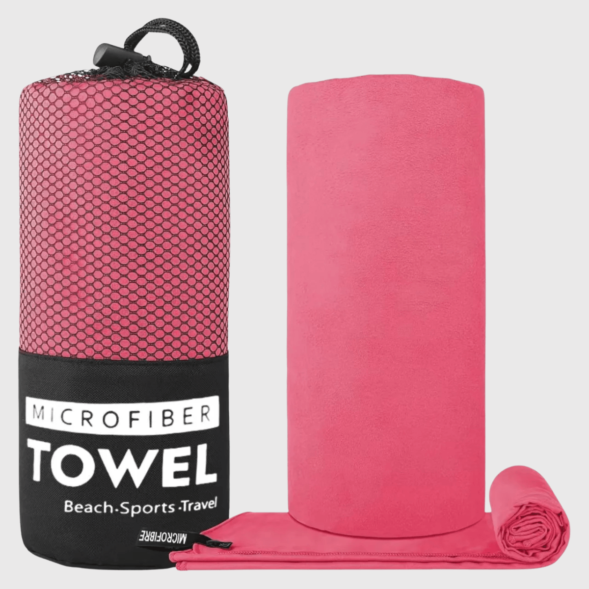 Serviette microfibre pour chien rose rouge