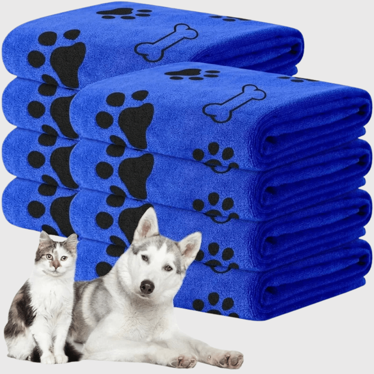 Serviette pour patte chien bleu