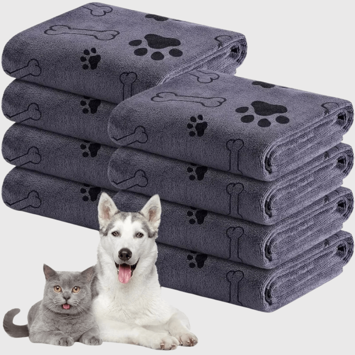 Serviette pour patte chien grise