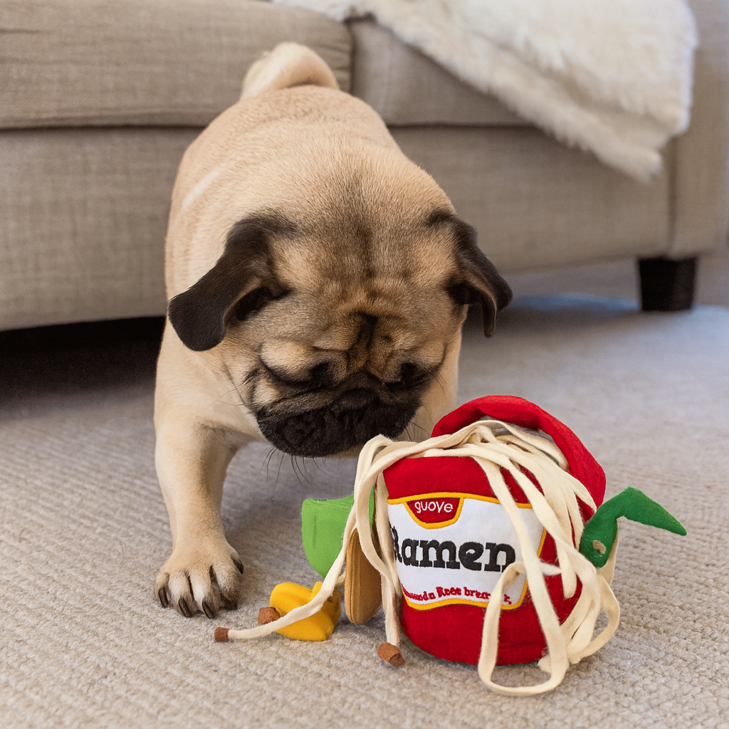 Tapis de fouille en forme de Ramen bouledogue