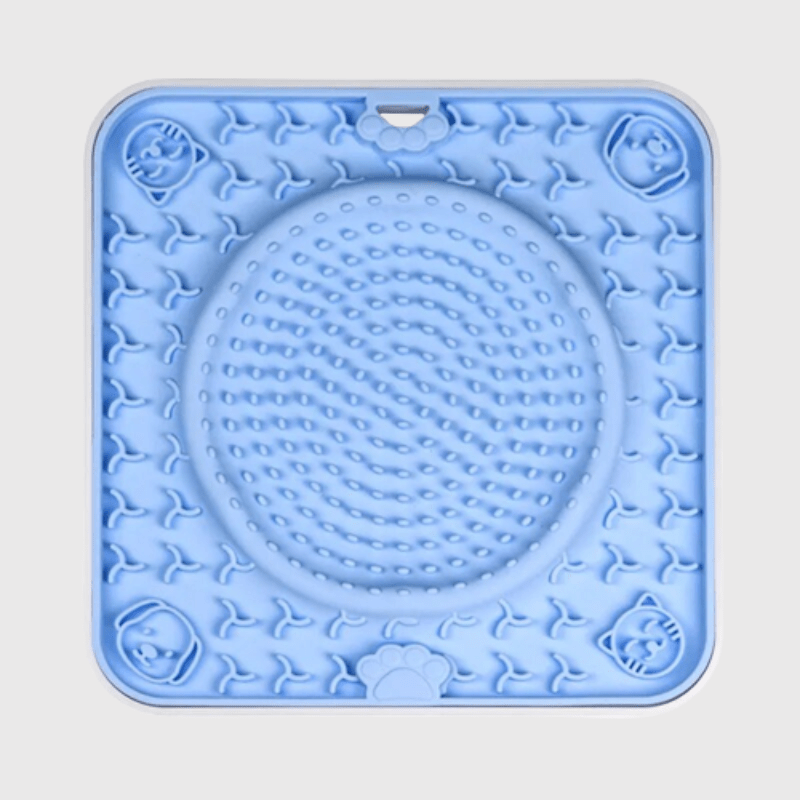 Tapis de fouille pour chien en forme de carré et rond bleu