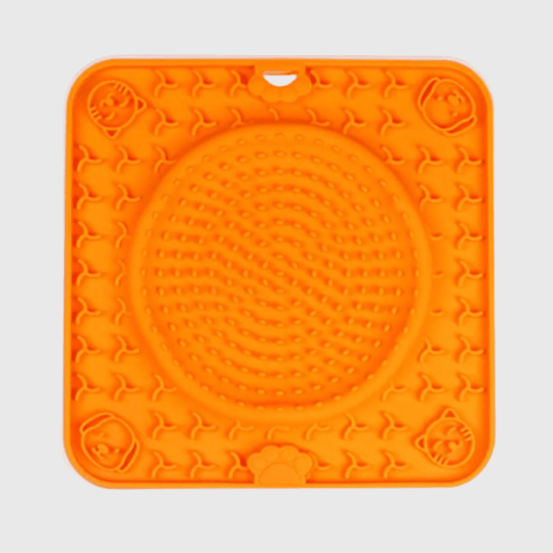 Tapis de fouille pour chien en forme de carre et rond orange