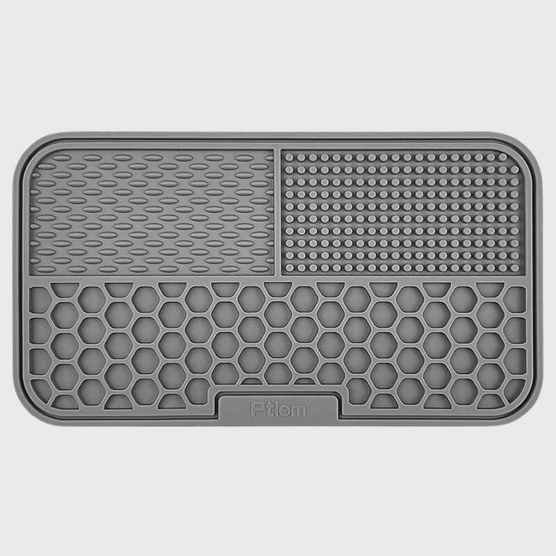 Tapis de lechage chien rectangle gris ami canin