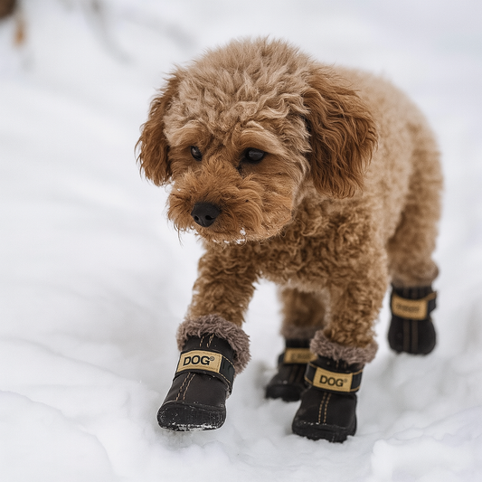 chaussette pour chien neige caniche