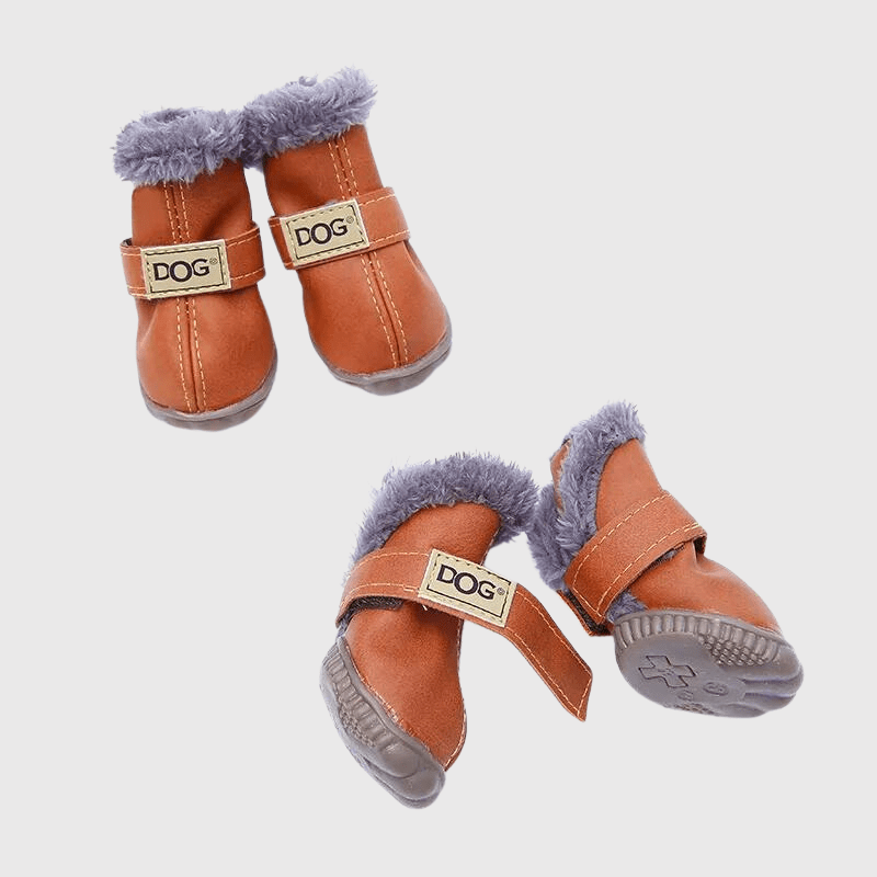 chaussette pour chien neige marron