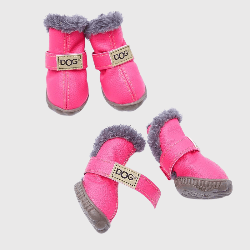 chaussette pour chien neige rose