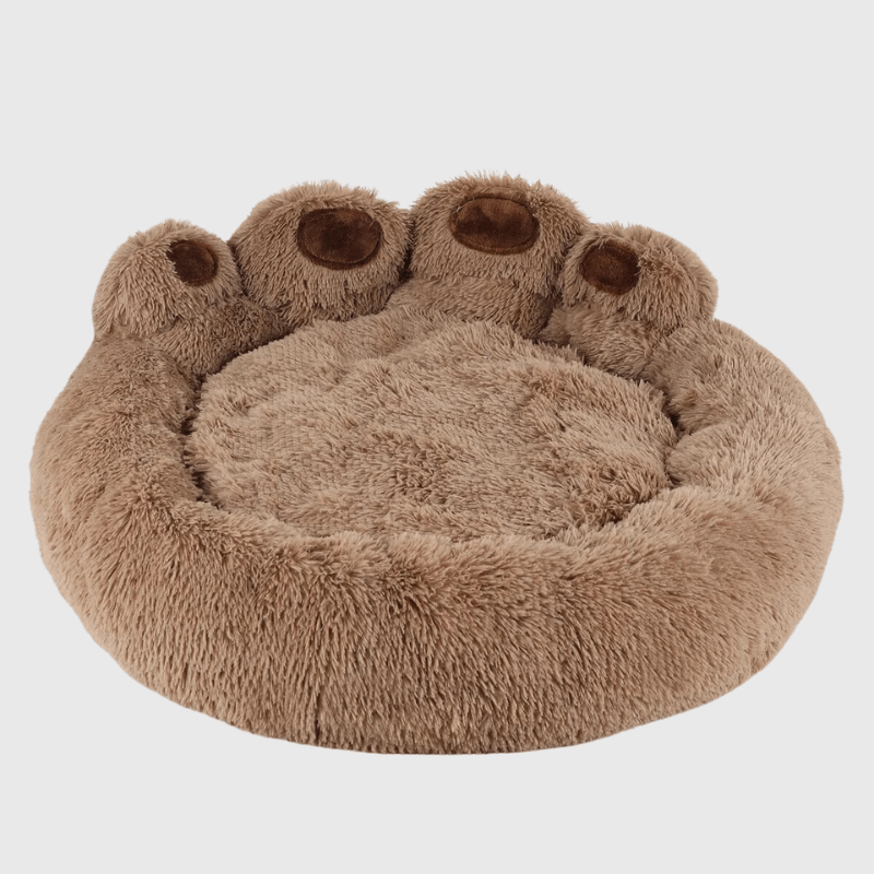 lit douillet pour chien marron fonce