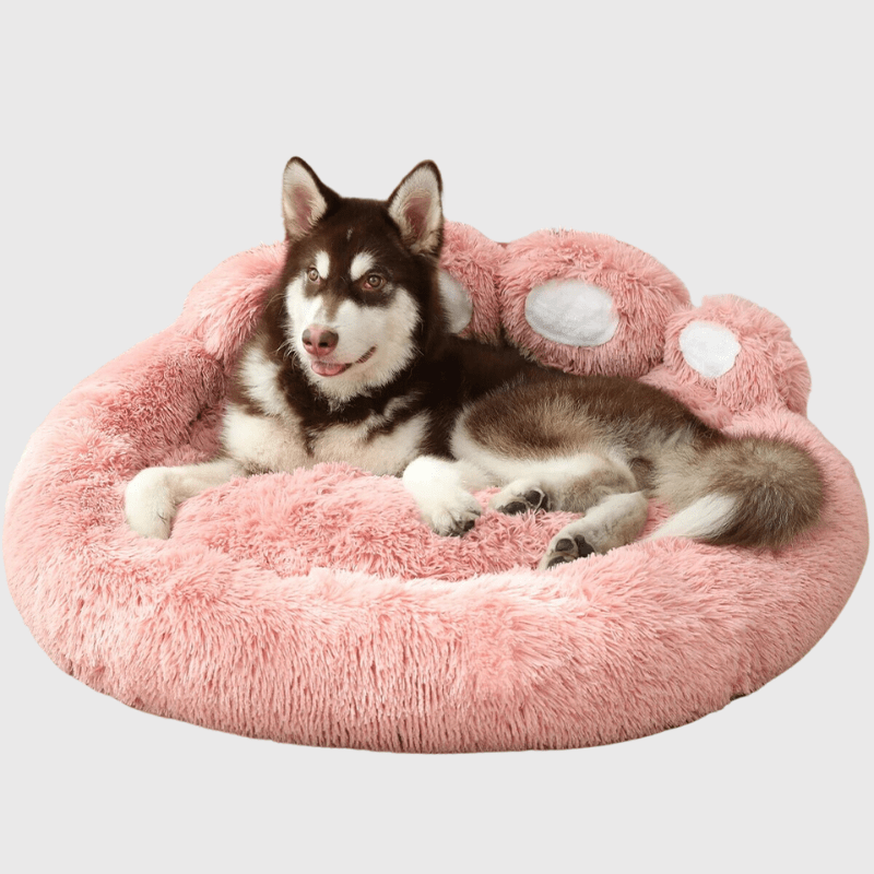 lit douillet pour chien rose husky