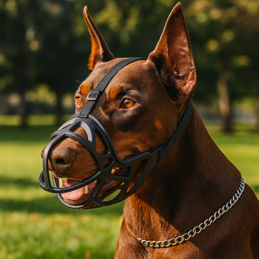 muselière chien baskerville doberman marron