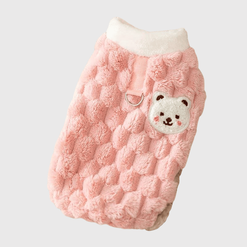 pull chaud pour chien rose