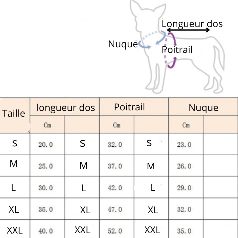Pull chaud pour chien taille