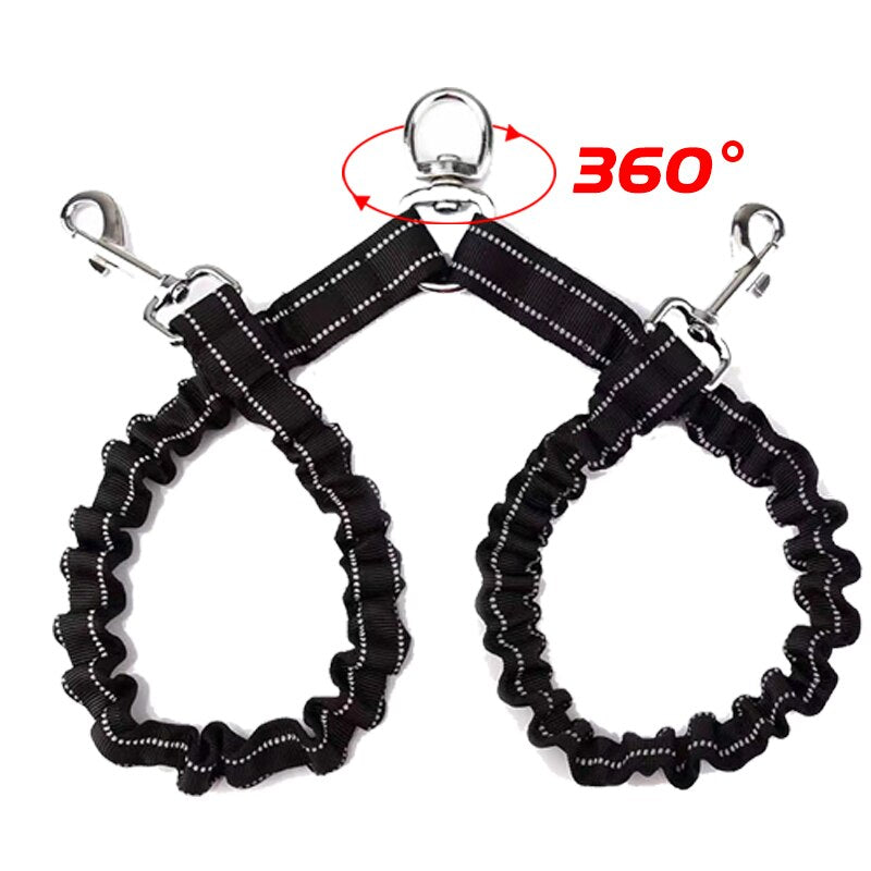 Laisse Double pour chien avec zero enchevetrement 360