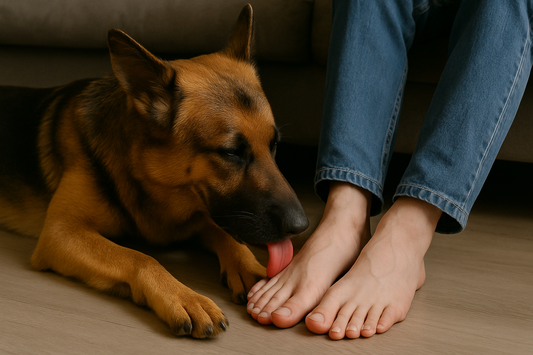 Pourquoi mon chien me lèche les pieds