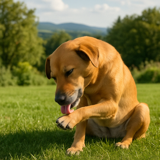 mon chien se lèche les pattes